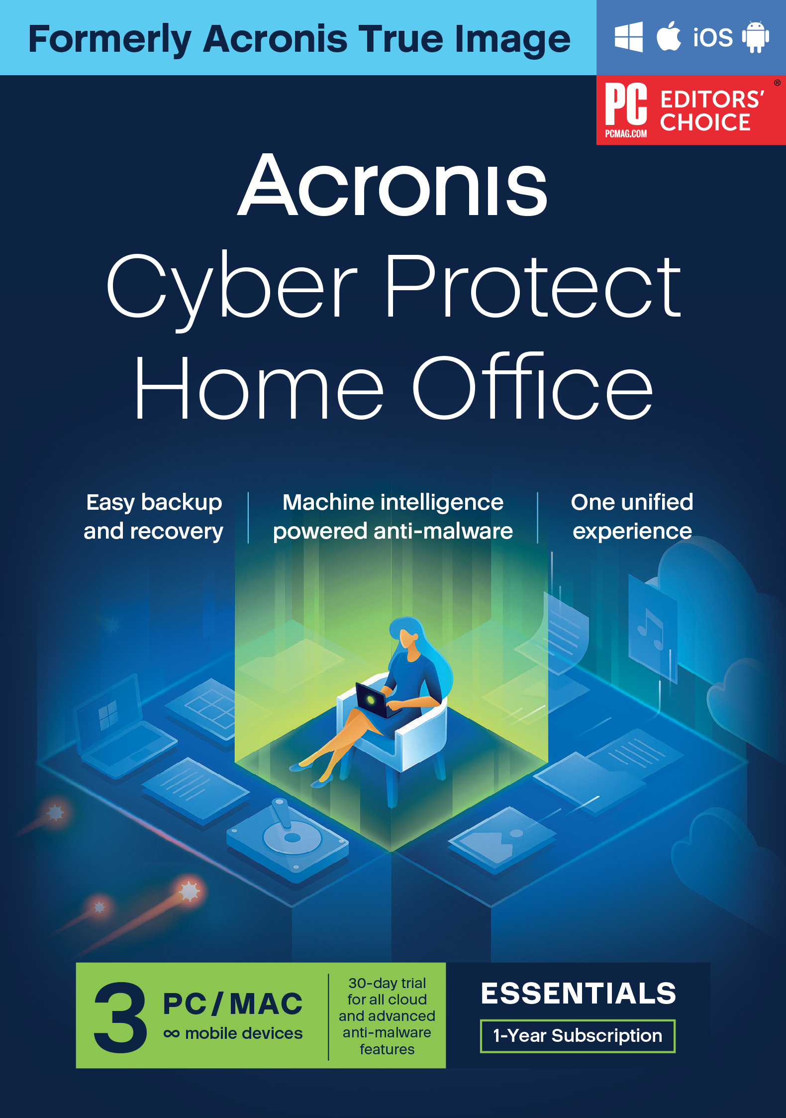 [Acronis] Cyber Protect Home Office Essentials Subscription 3 Computer